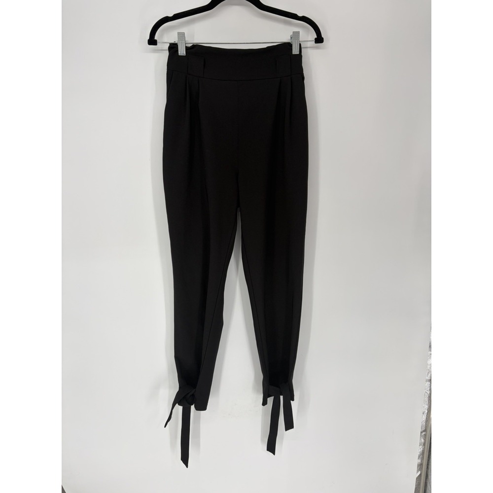 Grace Karin, Paper Bag Pants ,Size M, Black, Elastic Waste.  Ankle Tie